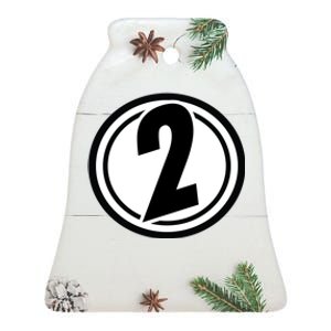 Racing Number 2 Ceramic Bell Ornament