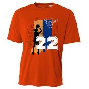 Retro No 22 Woman Basketball Grunge Jersey Cooling Performance Crew T-Shirt