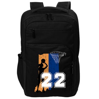 Retro No 22 Woman Basketball Grunge Jersey Impact Tech Backpack