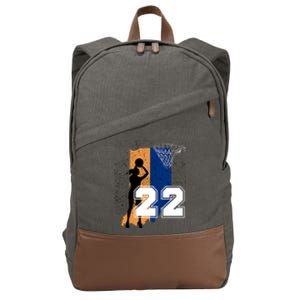 Retro No 22 Woman Basketball Grunge Jersey Cotton Canvas Backpack