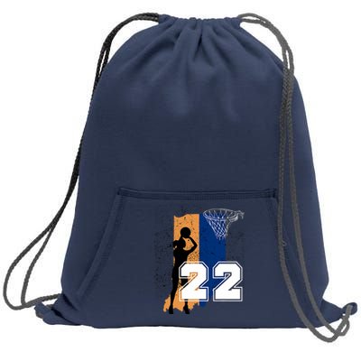 Retro No 22 Woman Basketball Grunge Jersey Sweatshirt Cinch Pack Bag