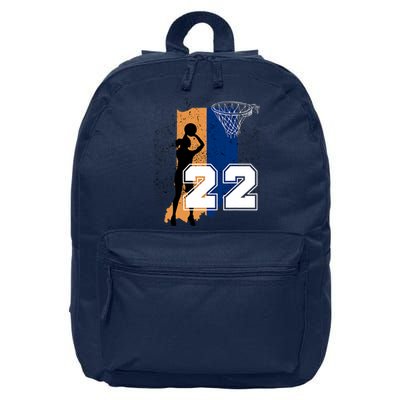 Retro No 22 Woman Basketball Grunge Jersey 16 in Basic Backpack