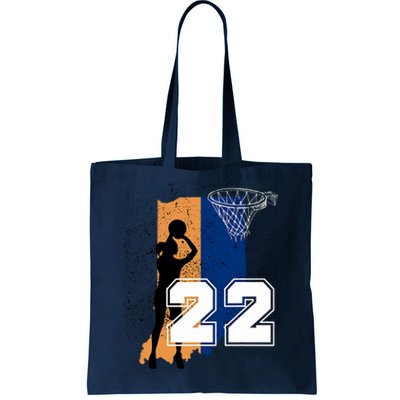 Retro No 22 Woman Basketball Grunge Jersey Tote Bag