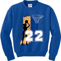 Retro No 22 Woman Basketball Grunge Jersey Kids Sweatshirt