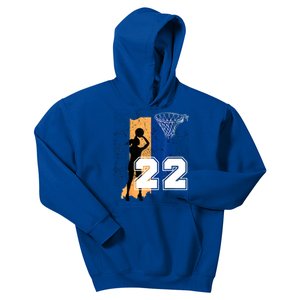 Retro No 22 Woman Basketball Grunge Jersey Kids Hoodie