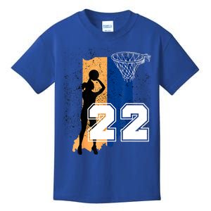 Retro No 22 Woman Basketball Grunge Jersey Kids T-Shirt