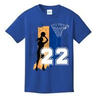 Retro No 22 Woman Basketball Grunge Jersey Kids T-Shirt