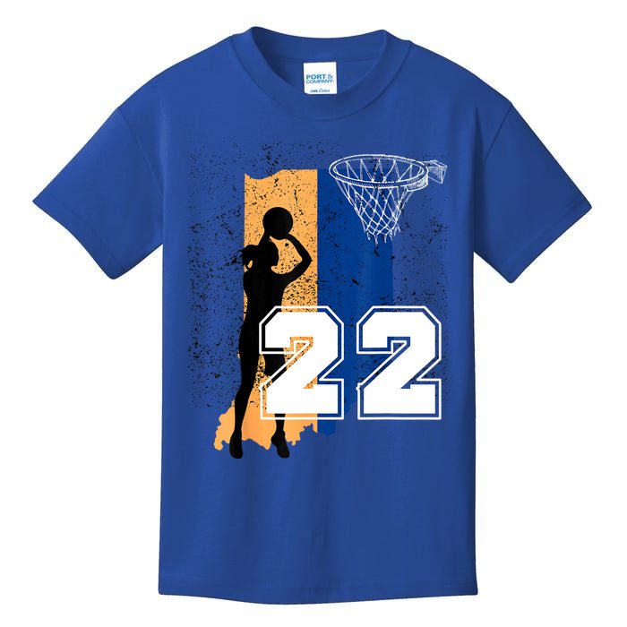 Retro No 22 Woman Basketball Grunge Jersey Kids T-Shirt