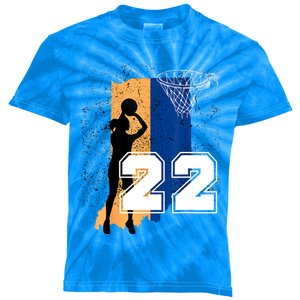 Retro No 22 Woman Basketball Grunge Jersey Kids Tie-Dye T-Shirt