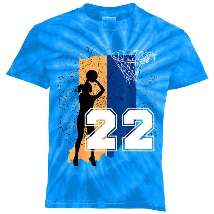 Retro No 22 Woman Basketball Grunge Jersey Kids Tie-Dye T-Shirt