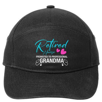 Retired Nurse 2025 Promoted To Professional Grandma Heart 7-Panel Snapback Hat