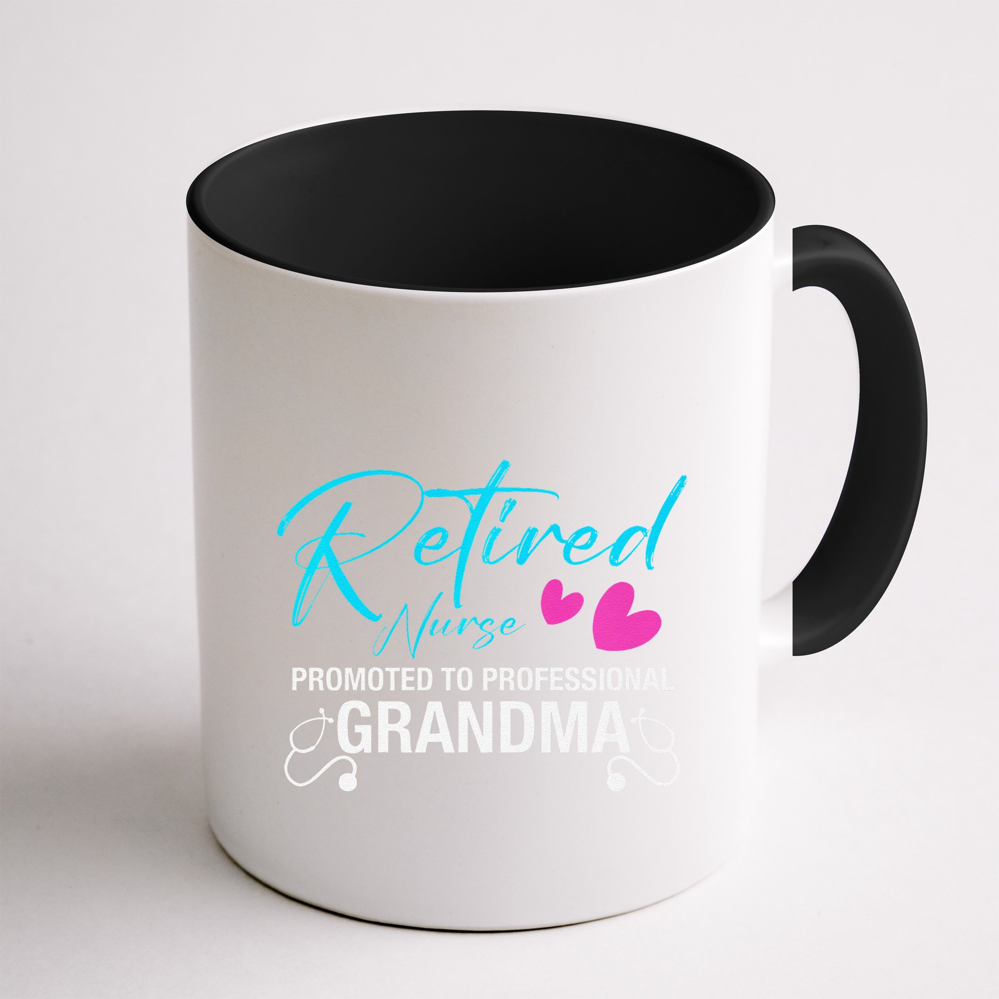 Retired Nurse 2025 Promoted To Professional Grandma Heart Mug