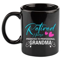 Retired Nurse 2025 Promoted To Professional Grandma Heart 11oz C Handle Ceramic Mug