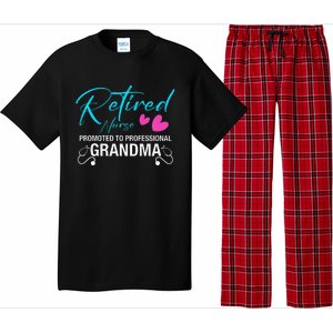 Retired Nurse 2025 Promoted To Professional Grandma Heart Pajama Set