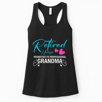 Retired Nurse 2025 Promoted To Professional Grandma Heart Womens Tank Top