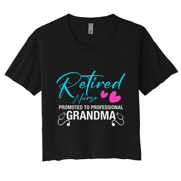 Retired Nurse 2025 Promoted To Professional Grandma Heart Crop Top