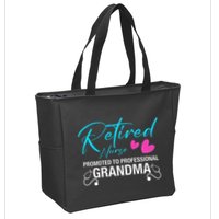 Retired Nurse 2025 Promoted To Professional Grandma Heart Zip Tote Bag