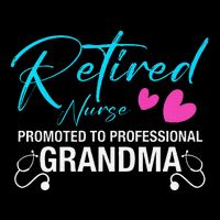 Retired Nurse 2025 Promoted To Professional Grandma Heart Zip Tote Bag