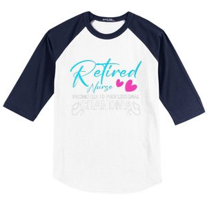 Retired Nurse 2025 Promoted To Professional Grandma Heart Baseball Sleeve Shirt