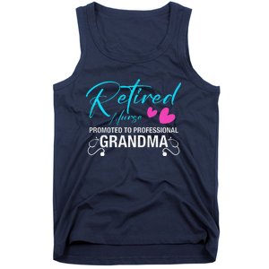 Retired Nurse 2025 Promoted To Professional Grandma Heart Tank Top