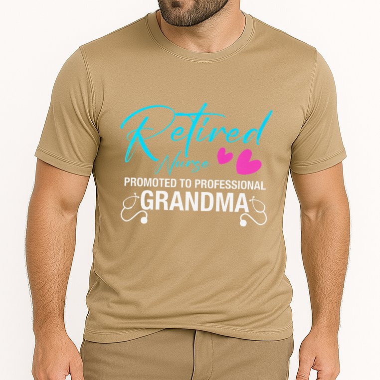 Retired Nurse 2025 Promoted To Professional Grandma Heart Cooling Performance Crew T-Shirt