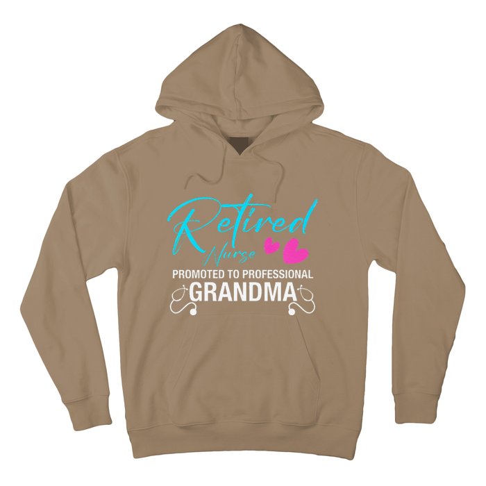 Retired Nurse 2025 Promoted To Professional Grandma Heart Hoodie