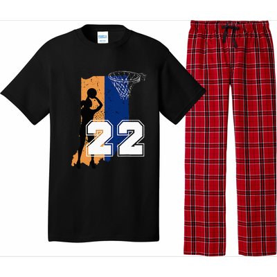 Retro No 22 Woman Basketball Grunge Jersey Pajama Set