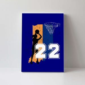 Retro No 22 Woman Basketball Grunge Jersey Canvas