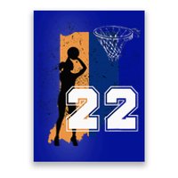 Retro No 22 Woman Basketball Grunge Jersey Poster