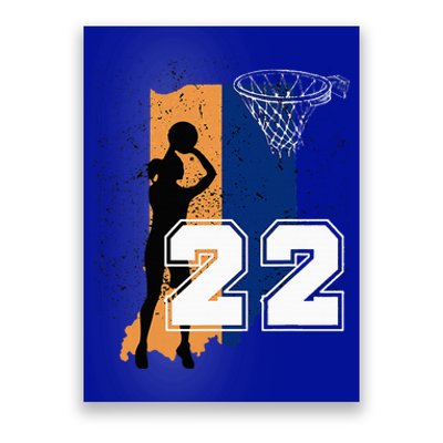 Retro No 22 Woman Basketball Grunge Jersey Poster