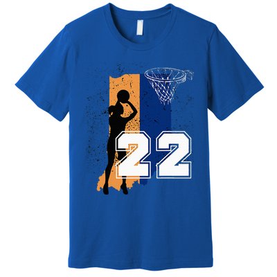 Retro No 22 Woman Basketball Grunge Jersey Premium T-Shirt