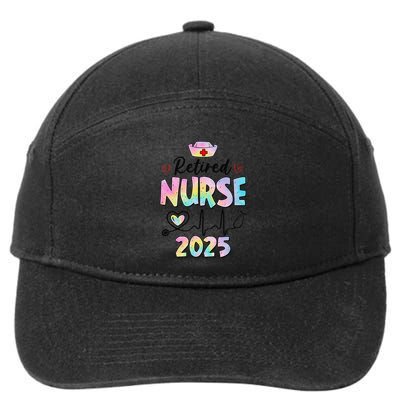 Retired Nurse 2025 Retirement Nurse Est 2025 Nursing Tie Dye 7-Panel Snapback Hat