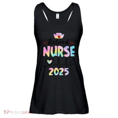 Retired Nurse 2025 Retirement Nurse Est 2025 Nursing Tie Dye Ladies Essential Flowy Tank