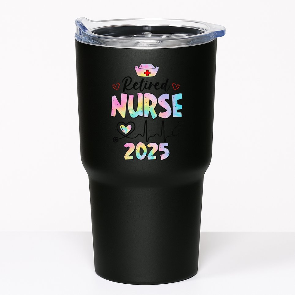 Retired Nurse 2025 Retirement Nurse Est 2025 Nursing Tie Dye Tumbler