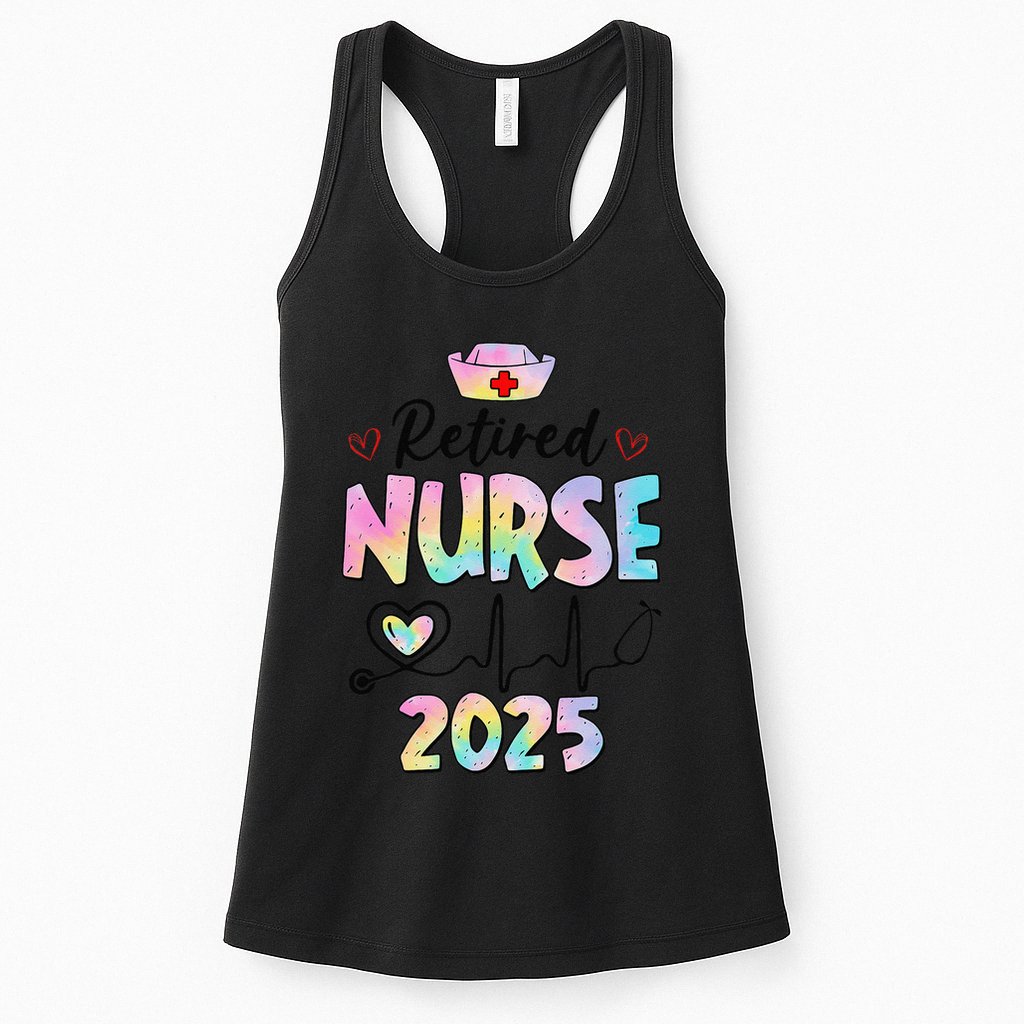 Retired Nurse 2025 Retirement Nurse Est 2025 Nursing Tie Dye Womens Tank Top