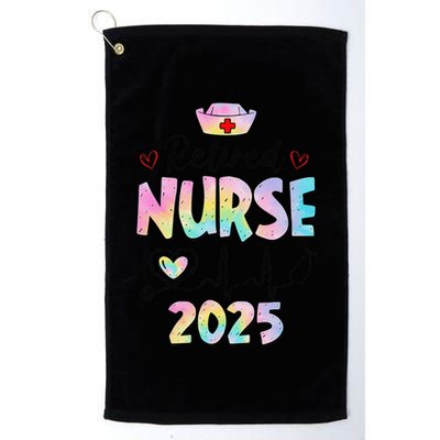 Retired Nurse 2025 Retirement Nurse Est 2025 Nursing Tie Dye Golf Towel