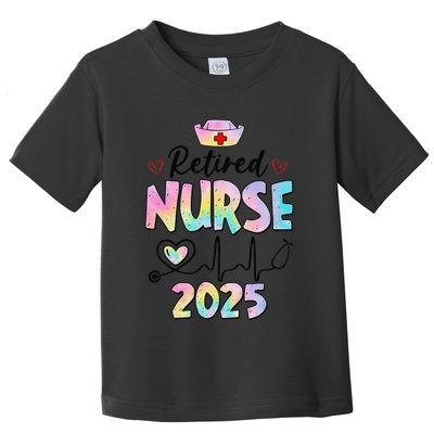 Retired Nurse 2025 Retirement Nurse Est 2025 Nursing Tie Dye Toddler T-Shirt