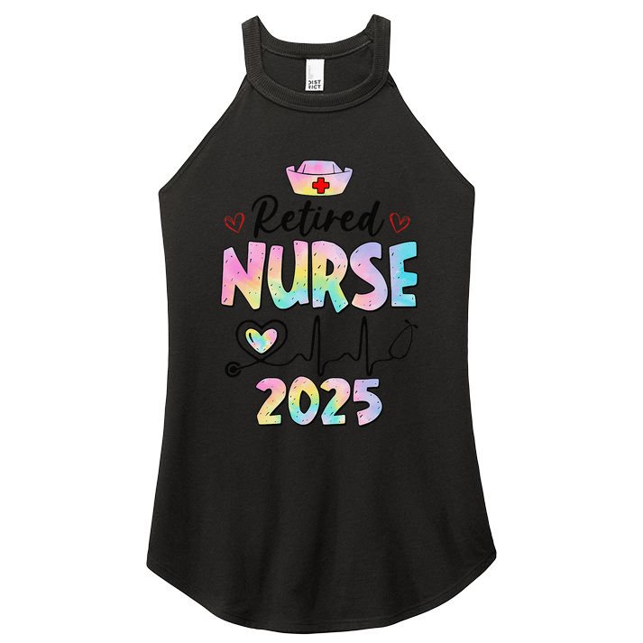 Retired Nurse 2025 Retirement Nurse Est 2025 Nursing Tie Dye Women's Perfect Tri Rocker Tank