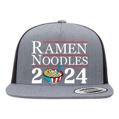 Ramen Noodles 2024 Funny Political Election Sarcastic Flat Bill Trucker Hat