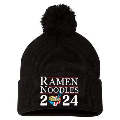 Ramen Noodles 2024 Funny Political Election Sarcastic Pom Pom 12in Knit Beanie