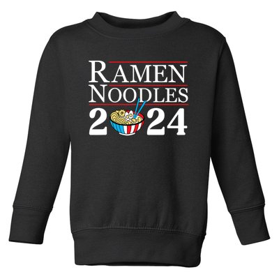 Ramen Noodles 2024 Funny Political Election Sarcastic Toddler Sweatshirt