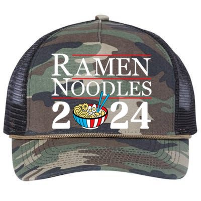 Ramen Noodles 2024 Funny Political Election Sarcastic Retro Rope Trucker Hat Cap