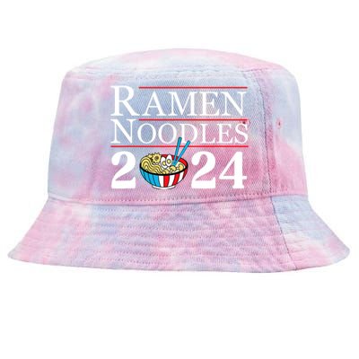 Ramen Noodles 2024 Funny Political Election Sarcastic Tie-Dyed Bucket Hat