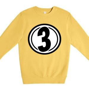 Racing Number 3 Premium Crewneck Sweatshirt