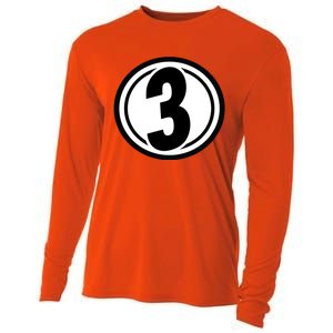 Racing Number 3 Cooling Performance Long Sleeve Crew