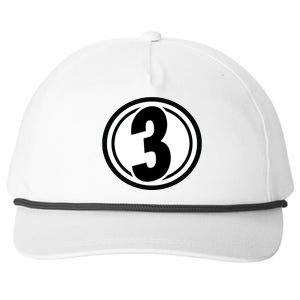 Racing Number 3 Snapback Five-Panel Rope Hat