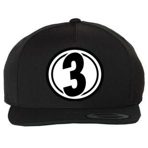 Racing Number 3 Wool Snapback Cap