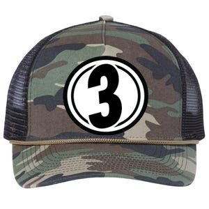 Racing Number 3 Retro Rope Trucker Hat Cap