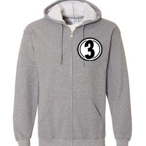 Racing Number 3 Full Zip Hoodie