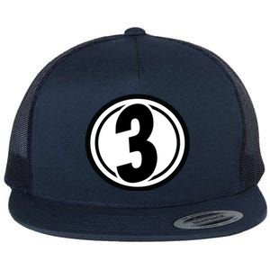 Racing Number 3 Flat Bill Trucker Hat